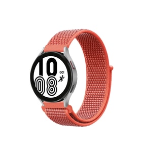Mey İthalat® Galaxy Watch 4 Hasırlı Cırtcırtlı Kordon - Turuncu