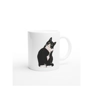 I Love Cat Yazılı Siyah-Beyaz Kedi Temalı Baskılı Kupa Bardak