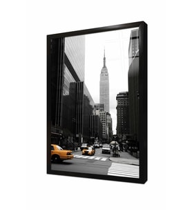 Tablosan New York Sarı Taksi Çerçeveli Cam Tablo