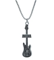 Nirvana Elektro Gitar Örme Zincir Kolye - Gümüş Kaplama - Erkek Kadın Kolye - No:1560