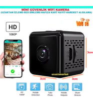 MİNİ WİFİ GÜVENLİK KAMERA  (Uzaktan İzleme-Ses Dinleme-Hafıza Kart Kayıt-Hareket Algılama)