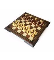 Helena Wood Art El Yapımı Ahşap Dama Takımı 48 cm Kahve-50mm