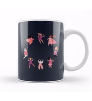Girl Power Girls Dancing Circle Kupa Bardak Porselen