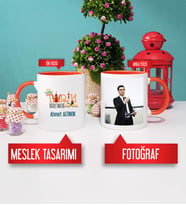 Tarih Öğretmeni Kupa Bardak Turuncu Fotoğraflı
