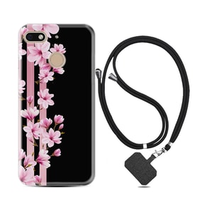 General Mobile GM8 Go GM9 GM20 Pro Plus Kılıf Boyun Askılı Silikon Pink Flowers 3 1393