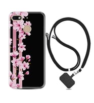 General Mobile GM8 Go GM9 GM20 Pro Plus Kılıf Boyun Askılı Silikon Pink Flowers 3 1393