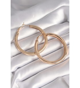 Pirinç Gold Renk Halka Model Kadın Küpe (Karışık)