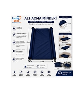 BEBEK ALT AÇMA MİNDERİ BAKIM ÖRTÜSÜ SİLENEBİLİR KOLAY KULLANIM 65 X40 CM — Bordo