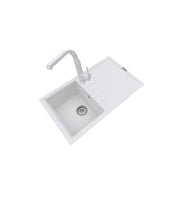 POLEX Cristalüx Granit Eviye P-03+Luxury Beyaz
