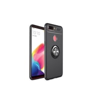 Oppo AX7 Uyumlu Kılıf Zore Ravel Silikon Kapak (Siyah-Rose Gold)