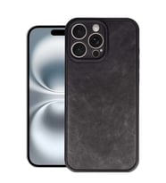 iPhone 16 Pro Max Kılıf Aras Deri Kapak - Siyah