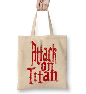 Attack On Titan Font Logo Bez Çanta Uzun Saplı