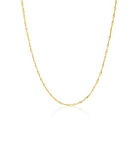 925 ayar Gümüş 14k Altın kaplama Singapur Model Zincir 45 cm