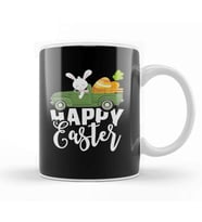 Happy Easter Vintage Truck Bunny Kupa Bardak Porselen