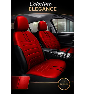 Chery Tiggo 7 Pro 2023 ve Sonrası Uyumlu Colorline Elegance Deri Kırmızı Siyah Koltuk Kılıfı