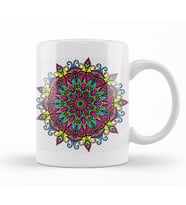 Mandala Renkli Hat Sanatı 01 Kupa Bardak Porselen