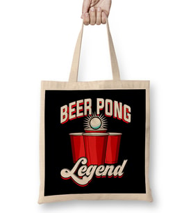 Beer Pong Legend Funny Beirut Beerpong College Bez Çanta Uzun Saplı