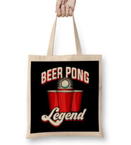 Beer Pong Legend Funny Beirut Beerpong College Bez Çanta Uzun Saplı