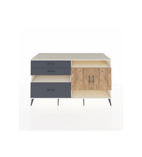 Kronos Konsol 4 Raflı 3 Çekmeceli 2 Kapaklı 176x59x99 Aytaşı-Çam/Antrasit