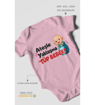 Ateşle yaklaşma tüp bebek Kısa Kollu Bebek Body %100 Pamuk