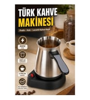 800W Türk Kahve Makinesi Elektrikli Cezve 360 ml Siyah Gri Kablolu