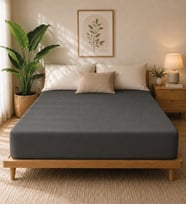 Premium Jersey Antrasit Fitted %100 Pamuk Penye 200x200+30cm Çift Kişilik Lastikli Çarşaf