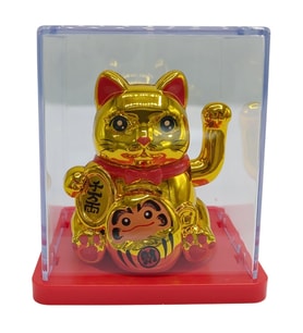 Maneki Neko El Sallayan Mini Şans Kedisi Gold Solar Güneş Enerjili 5x5cm S3GLD03