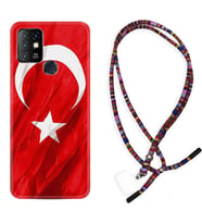 INFINIX Hot 8 9 10 11S Hot 10 Play 10T Kılıf Boyun Asklı Rasta Silikon Şanlı Türk Bayrağı 4 1401
