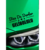 Çanakkale Gelibolu Siyah Araç Sticker  Çanakkale Bize De Derler  Gelibolulu 40x15 cm Oto Sticker