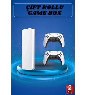 3D Çift Oyun Kollu 4K Hd Ekran Nostaljik 20.000 Oyunlu Beyaz Game Box