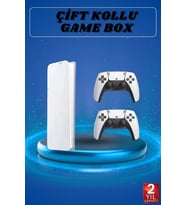 3D Çift Oyun Kollu 4K Hd Ekran Nostaljik 20.000 Oyunlu Beyaz Game Box