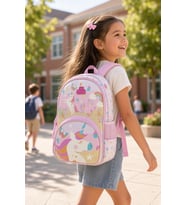 Kız Çocuk İlkokul Sırt Çantası Pegasus Unicorn Baskılı 3 Bölmeli 16L Matara Cepli 39x29x16cm