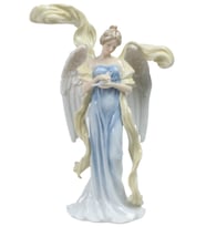 Wise Porselen Güvercinli Melek Biblo 18x9x24,5 cm Dekoratif Obje Hediyelik (Çok Renkli)
