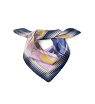 Geometrik Desenli Saten Fular 48x48 cm Kare Bandana – Çok Renkli Modern Tasarım