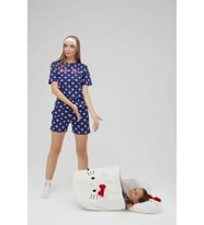 Lisanslı Kısa Kollu Şortlu Lacivert Pijama Takımı