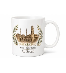 Kilis Sınır Şehri Temalı Kişiye Özel Memleket Kupa Bardak Hediye