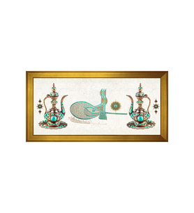 Etnik Motifli Kanvas Tablo 80 x 110 cm Gold Çerçeve