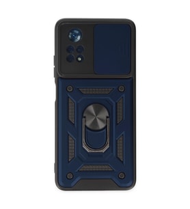 Xiaomi Poco X4 Pro 5g Kılıf Pars Lens Yüzüklü Silikon - Lacivert