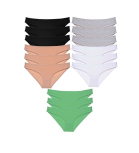 15 adet Süper Eko Set Likralı Kadın Slip Külot Siyah Ten Gri Beyaz Yeşil