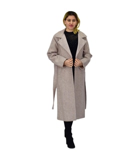 Kadın Pıtırcık Uzun Kaşe Kaban BGL-ST04120 (Bej)