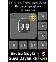 5 Ad. Ekstra Güçlü Kendinden Yapışkanlı İz Bırakmaz Suya Dayanıklı Banyo Rafı Tablo Ayna Askı Kanca