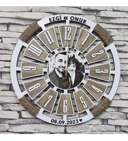 LAVİNTA54  -  KİŞİYE ÖZEL DEKORATİF AHŞAP DUVAR SAATİ