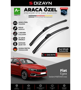 S-Dizayn Fiat Egea Ön Cam Silecek Seti 2015 Üzeri Premium Araca Özel 65-40 Cm A+ Kalite
