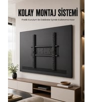 50-95 İnç Sabit Tv Duvar Askı Aparatı Güçlü Çelik Gövde Kolay Montaj Geniş Vesa Uyumlu