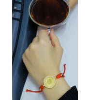 Çeyrekli Kırmızı Ip Nazar Boncuklu Bileklik