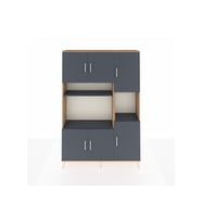 Arges Gardrop 9 Raflı 6 Kapaklı 132x30x195 Çam-Antrasit