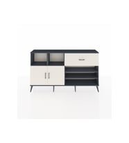 Arges Konsol 6 Raflı Tek Çekmeceli 2 Kapaklı 176x30x99 Antrasit-Aytaşı