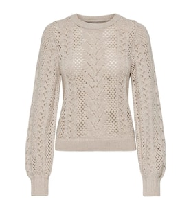 ONLMARY LIFE LS GLITTER O-NECK KNT (Krem)
