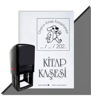Kişiye Özel Sevimli Köpek 12 Tarihli Otomatik Kitap Kaşesi (Siyah)