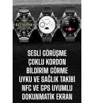 Akıllı Saat Titreşimli Amoled Ekran Uyku ve Sağlık Takibi Sesli Görüşme